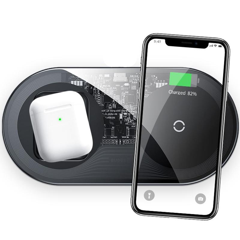 

Беспроводное ЗУ Baseus Simple 2in1 (WXJK-A01) Crystal Black (Phone + Pods)