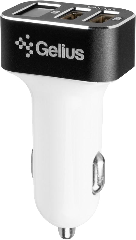 

Автомобильное зарядное устройство Gelius Pro Wolt LCD GP-CC005 2 USB 3.1 A + Cable MicroUSB Black