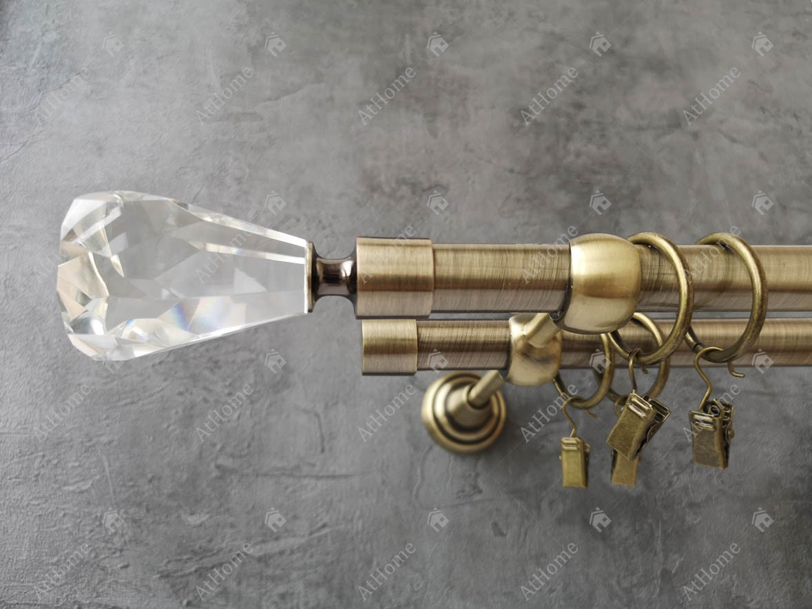 

Карниз Quadrum Лучетта 240 см двойной Антик 19/19 мм гладкая (кольца с прищепками)