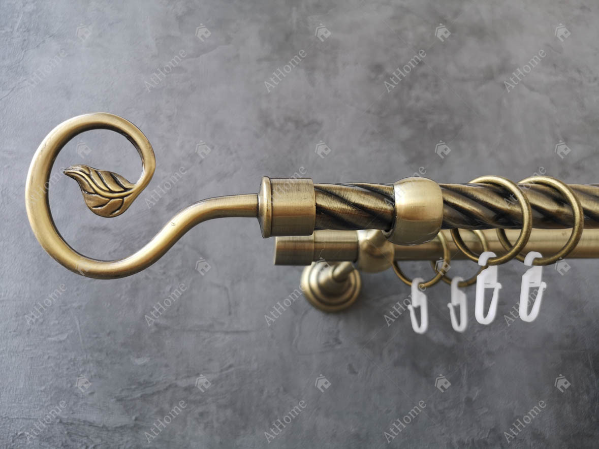 

Карниз Quadrum Лукка 200 см двойной Антик 19/19 мм витая (кольца с крючками)