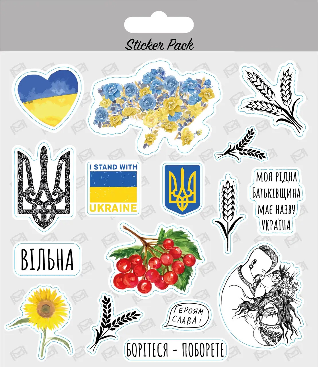 Стикерпак Хоко Украина №1 Калина патриотические наклейки 15 шт х 2 ...