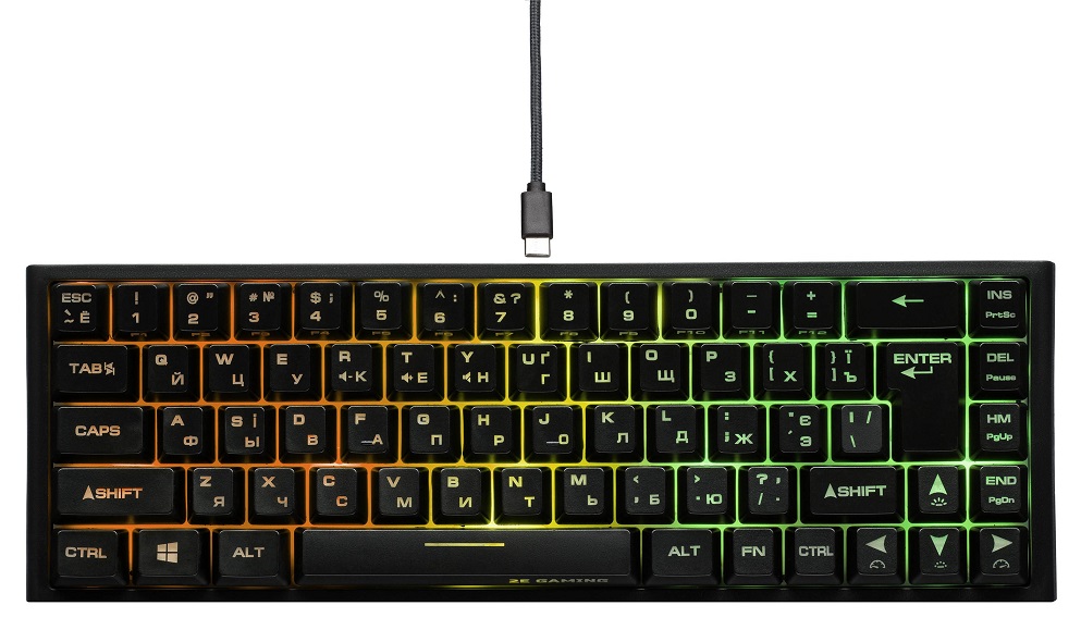 Клавиатура беспроводная 2E Gaming KG360UBK RGB Ukr (2E-KG360UBK) Black ...