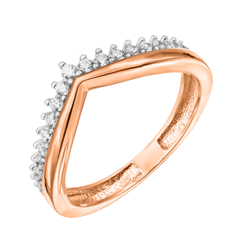 

Золотое кольцо в комбинированном цвете с фианитами 000127981 16.5 размера