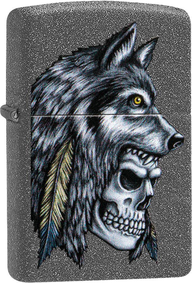 

Зажигалка Zippo 211 Wolf Skull Feather Design Серая (Zippo 29863)