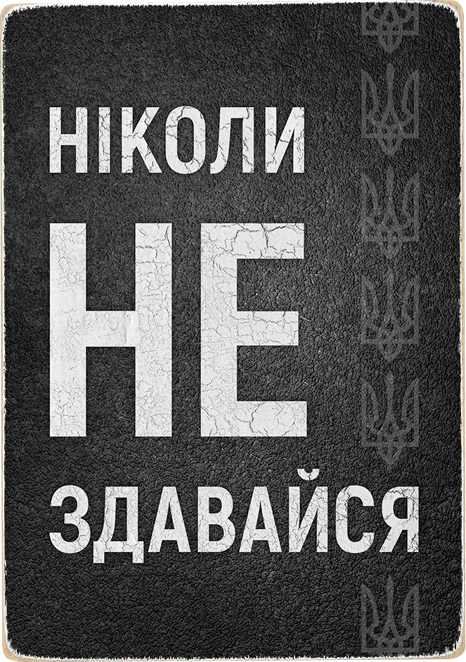 Деревянный постер Wood Posters Никогда не сдавайся Фанера A4 20 х 28.5 ...