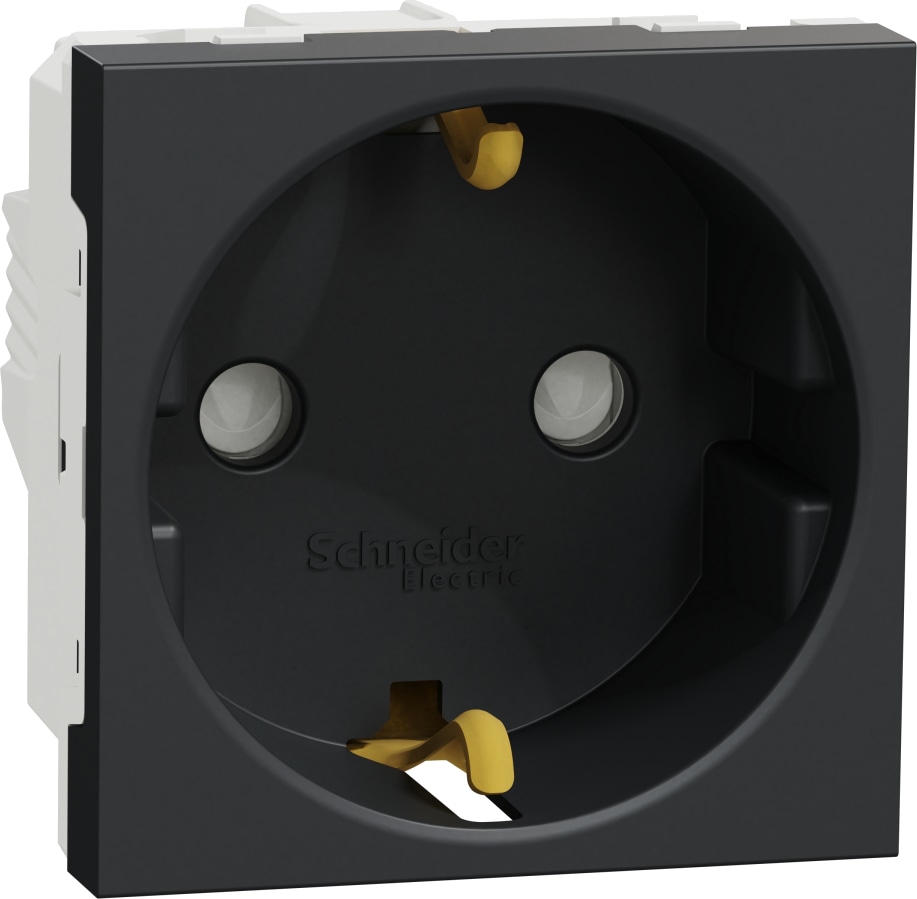 Розетка Schneider Electric Unica New із заземленням, зі шторками 2 ...