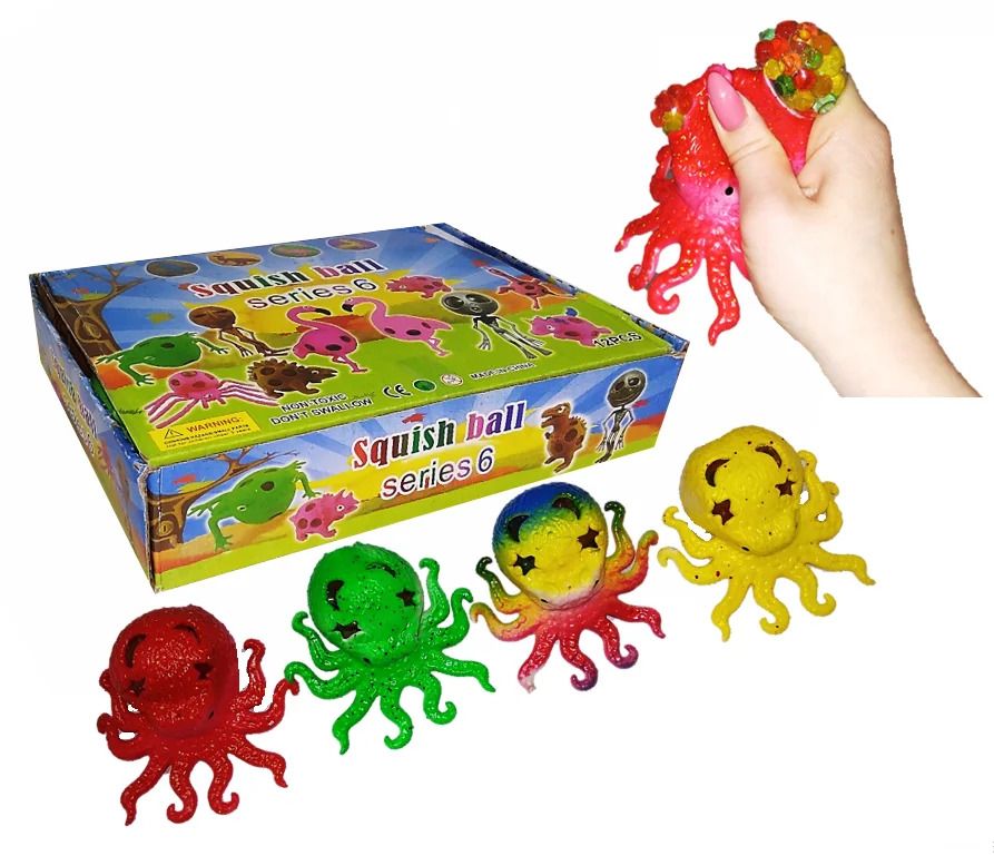 

Набор антистресс игрушек Осьминожка с орбизами 12 штук MiC (IAoctopus9) (142412)