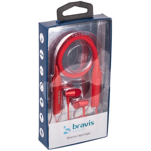 

Беспроводные Bluetooth наушники BRAVIS FB19BL Red