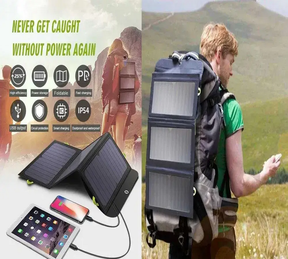 Портативная солнечная панель Allpowers 21W 10000 mah встроенный power ...
