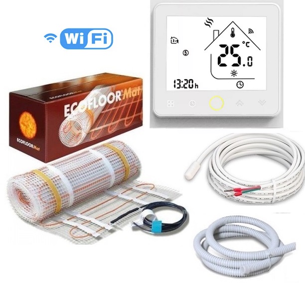 

Теплый пол Fenix двухжильный мат LDTS/160 1210 Вт 7,55 м2 с программируемым сенсорным WiFi терморегулятором в комплекте (Vvp90)