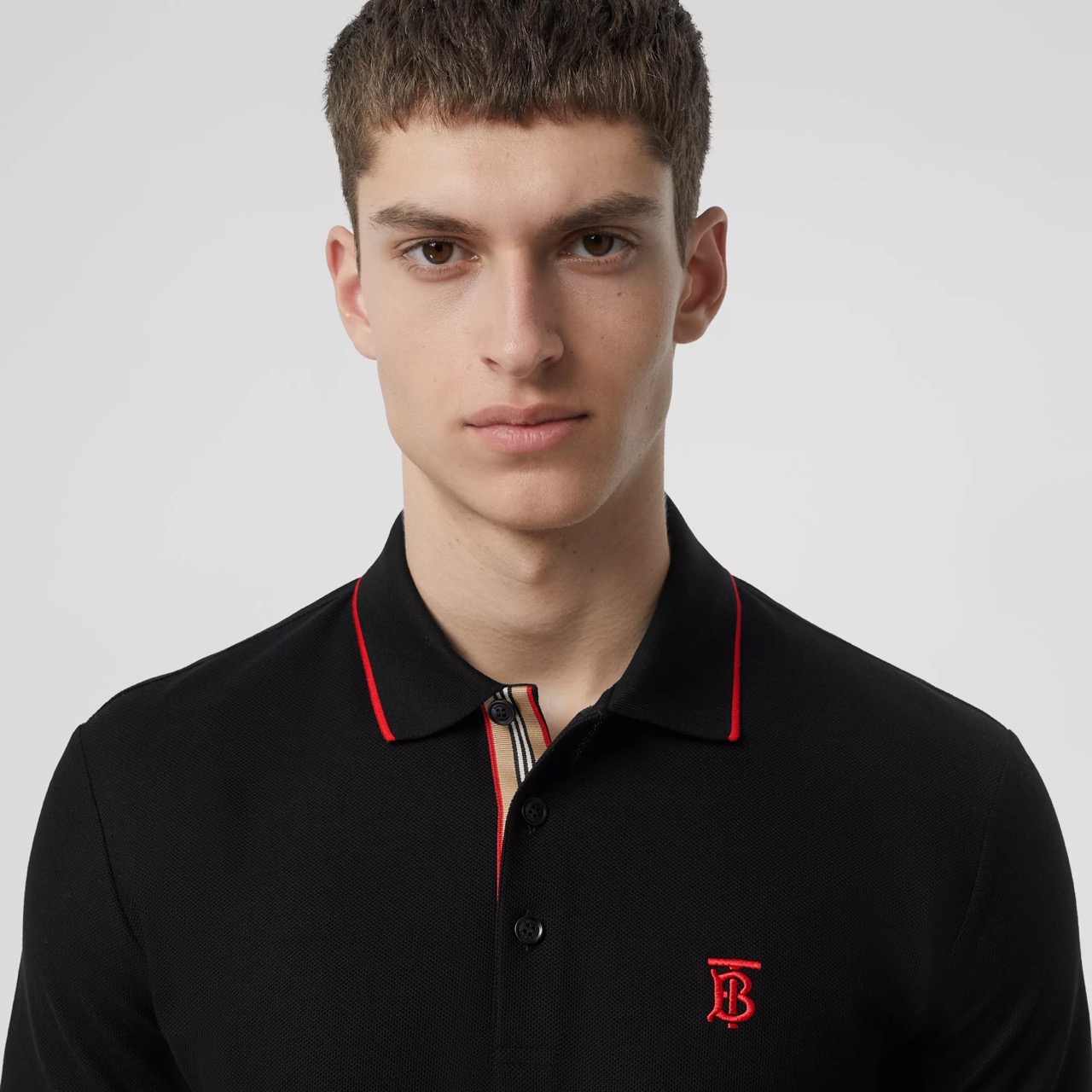 

Мужское поло Burberry Icon Stripe Polo M Black/Red