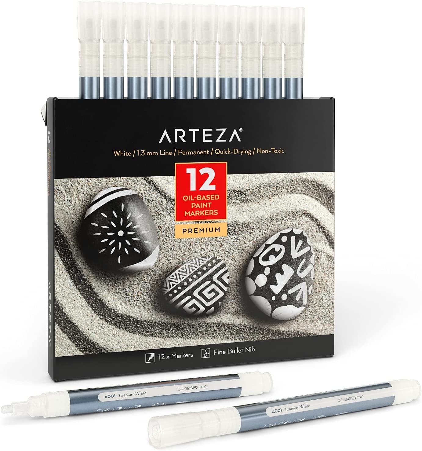 Arteza Non-toxic Liquid Chalk Paint Markers, White, For Chalk Board,  Water-based, Set Includes Replaceable Tips And Tweezers - 12 Pack : Target