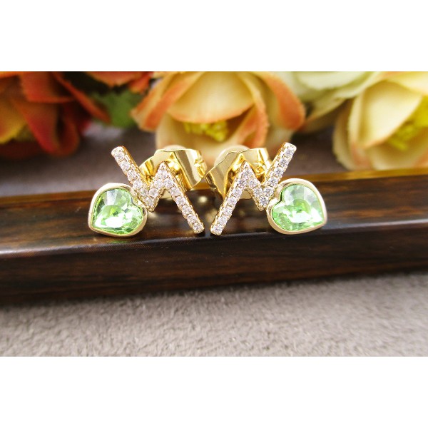 

Серьги Xuping со светло-зелеными кристаллами Swarovski позолота 18К 2685000