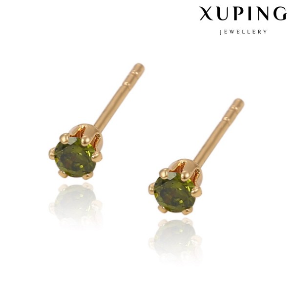 

Серьги Xuping с оливковыми фианитами позолота 18К 10009787