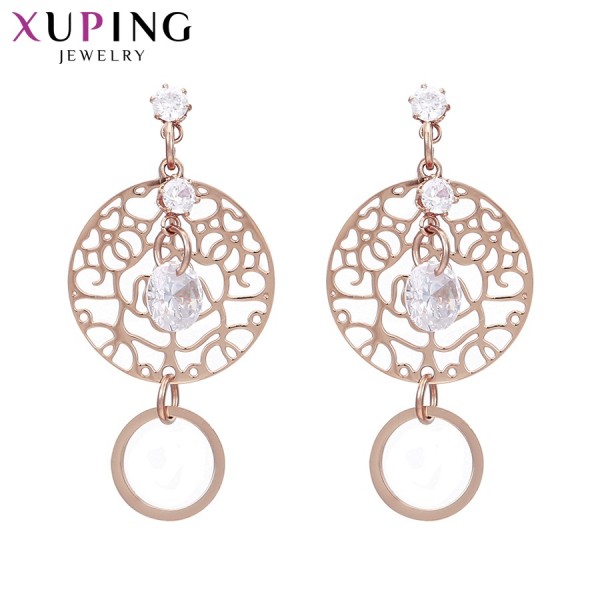 

Серьги Xuping с белыми фианитами розовая позолота ST 2491000