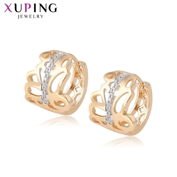 

Серьги Xuping с белыми фианитами родиум и позолота 9956000