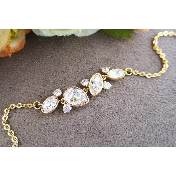 

Браслет Xuping с белыми кристаллами Swarovski позолота 18К 3098000