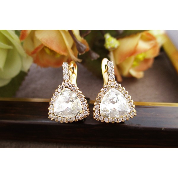 

Серьги Xuping с белыми кристаллами Swarovski позолота 18К 10006479