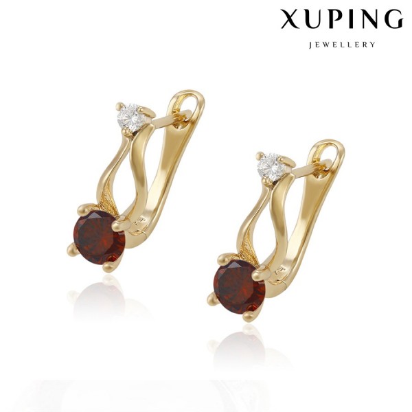 

Серьги Xuping с красными фианитами позолота 18К 10008163