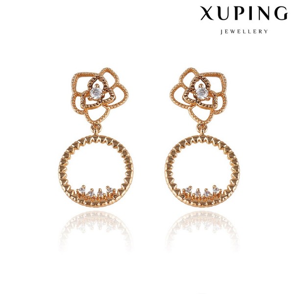 

Серьги Xuping с белыми фианитами позолота 18К 10009488