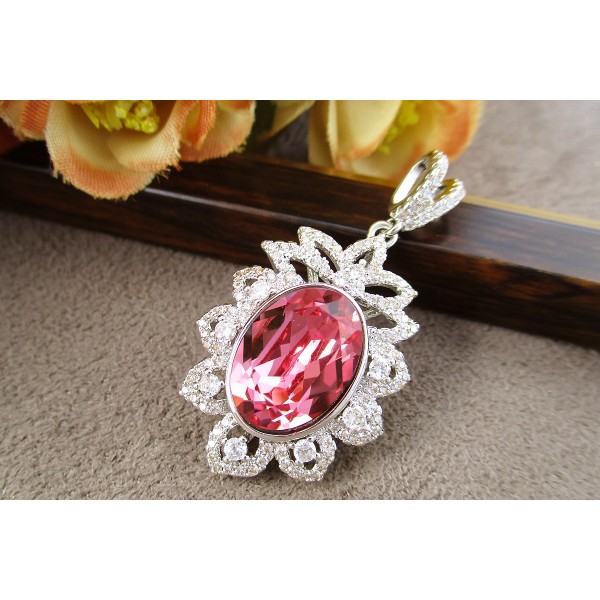 

Подвеска Xuping с розовым кристаллом Swarovski родиум 4222000