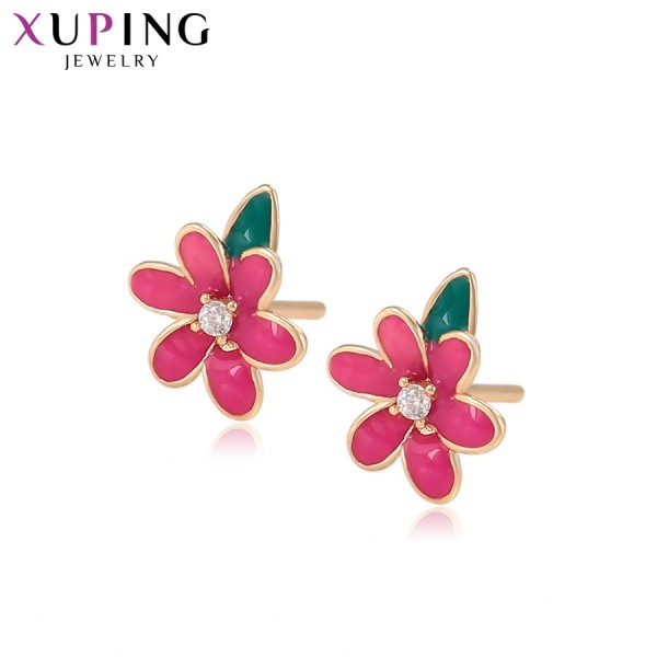 

Серьги Xuping с эмалью и белыми фианитами позолота 18К 4372000