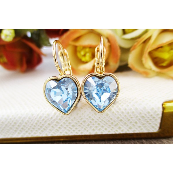 

Серьги Xuping с голубыми кристаллами Swarovski позолота 18К 4679000