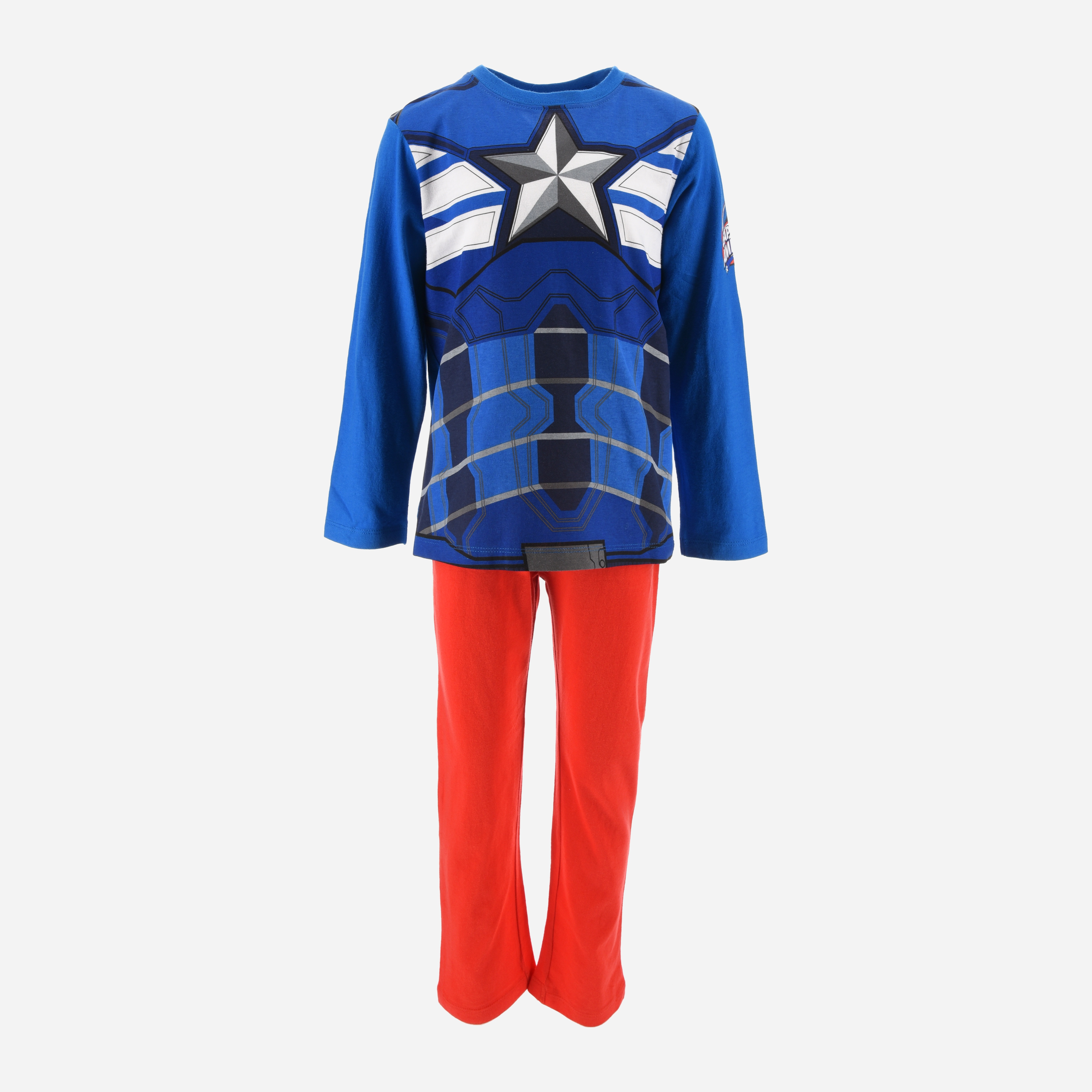 Акция на Піжама дитяча (футболка з довгими рукавами + штани) для хлопчика Disney Avengers C VH2123 116-122 см Синя от Rozetka
