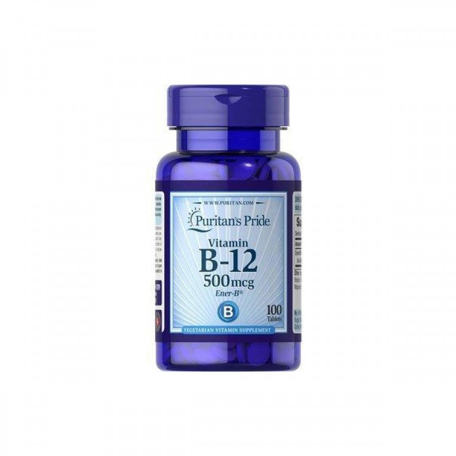 Вітамін В-12, Vitamin B-12, Puritan's Pride, 500 мкг, 100 таблеток (PTP ...
