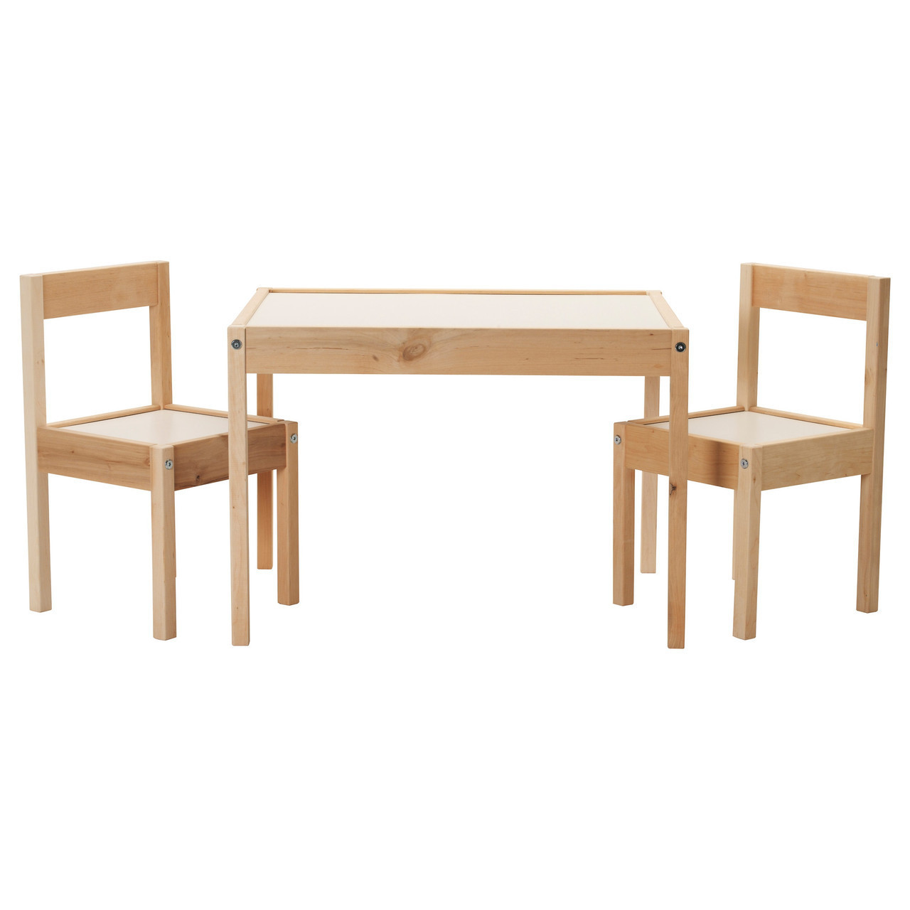

Столик детский и 2 стула IKEA LATT сосна белый (501.784.11)