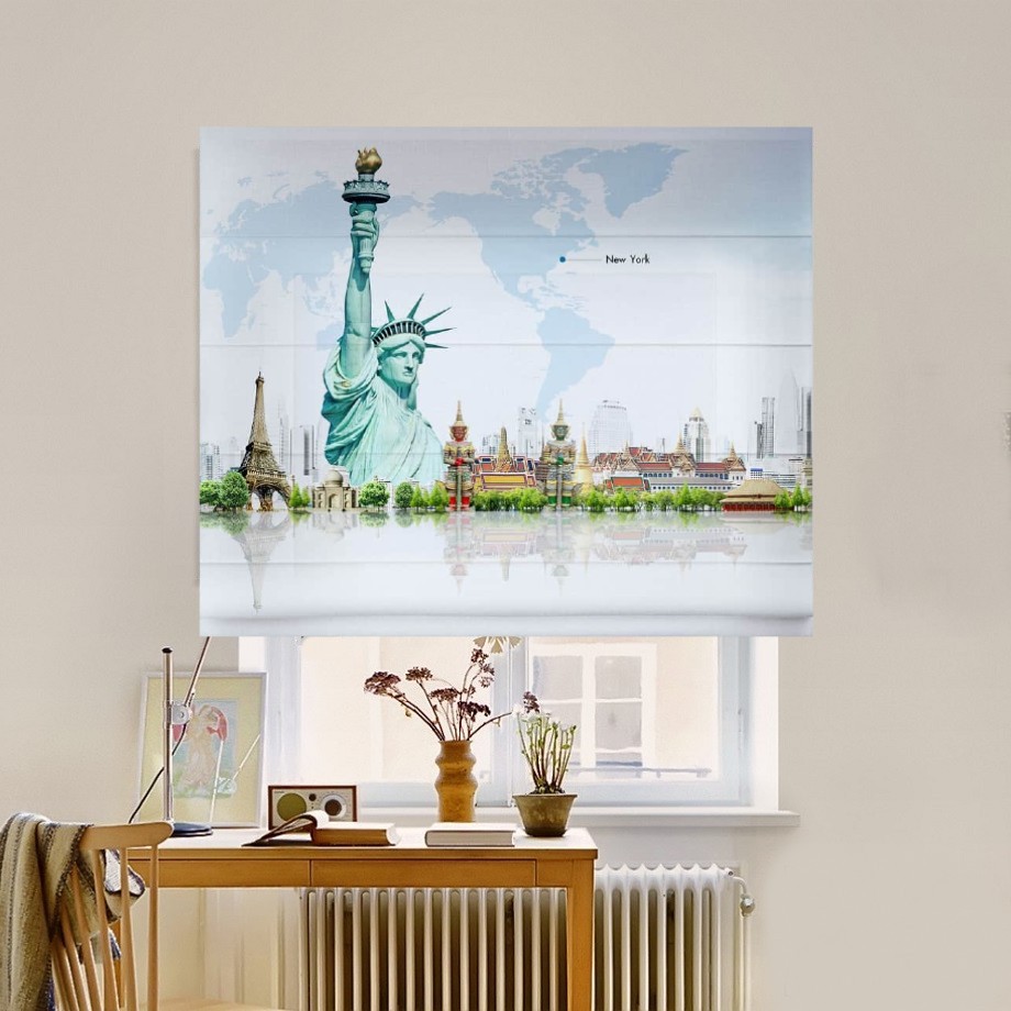 

Римская штора система Classic InHt Фотопечать Город 00-478 Блэкаут 90х170 см