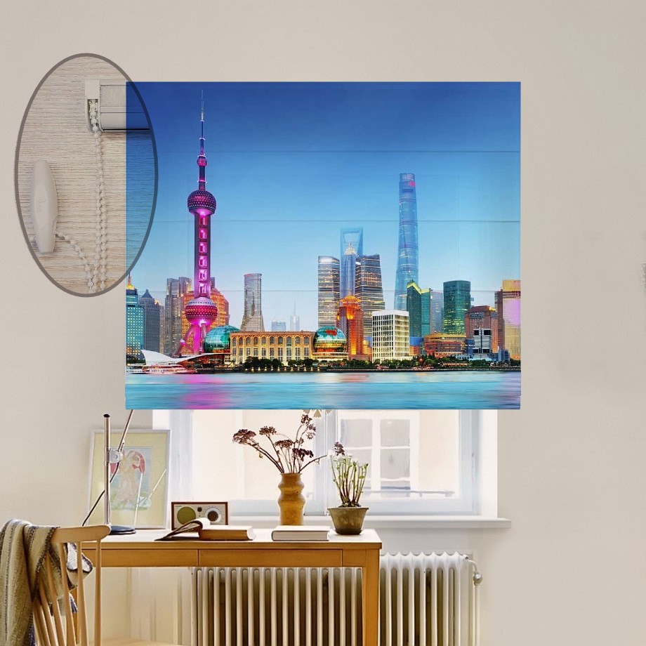 

Римская штора система Lux Coullise InHt Фотопечать Город 01-184 Блэкаут 120х170 см