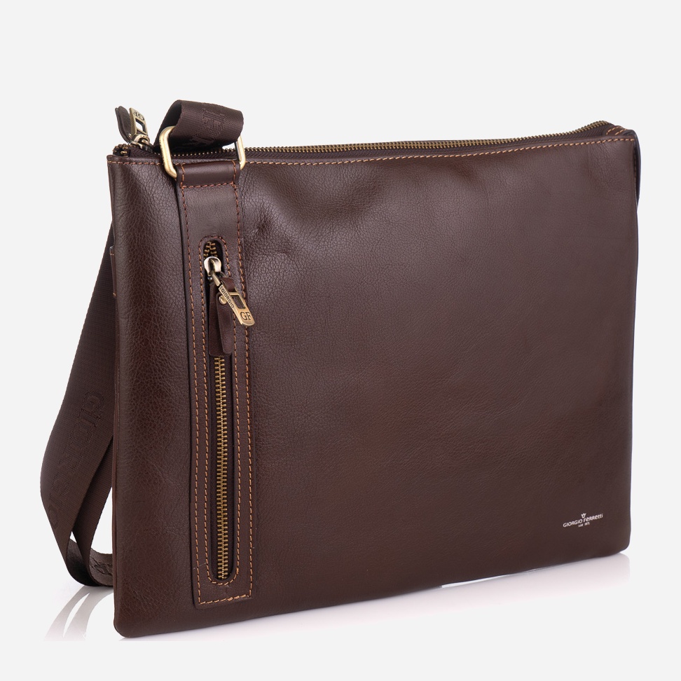 Сумка кросс-боди мужская кожаная Giorgio Ferretti SHIGF3482 Коричневая ...