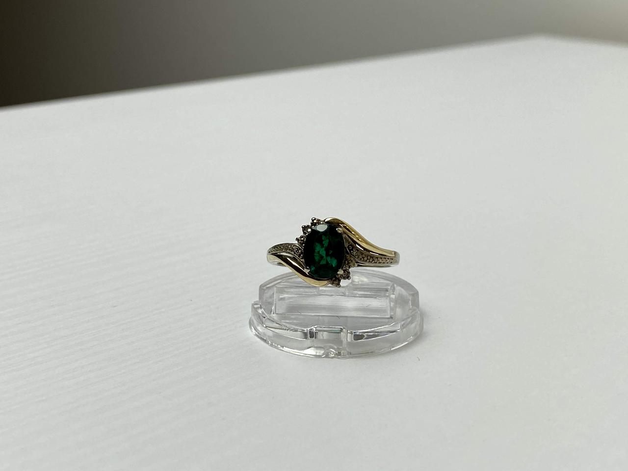 

Кольцо из серебра со Вставками Из Позолоты С Изумрудом 262 Sky Jewelry 18