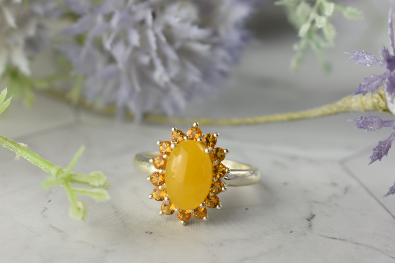 

Серебряное кольцо с Янтарем И Цитрином Солнышко 3838 Sky Jewelry 20,5 (291)