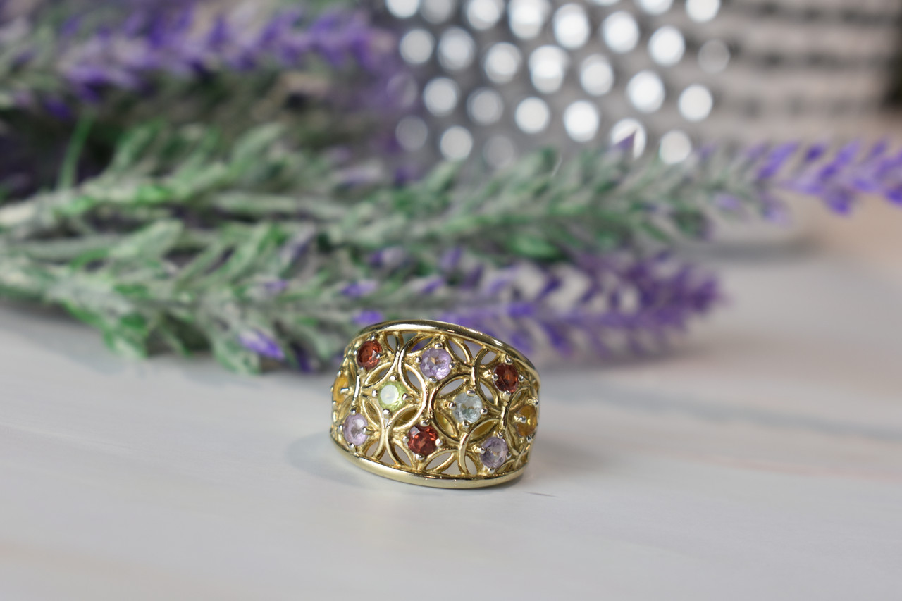 

Серебряное кольцо в позолоте с Натуральными Камнями Sky Jewelry 17,5