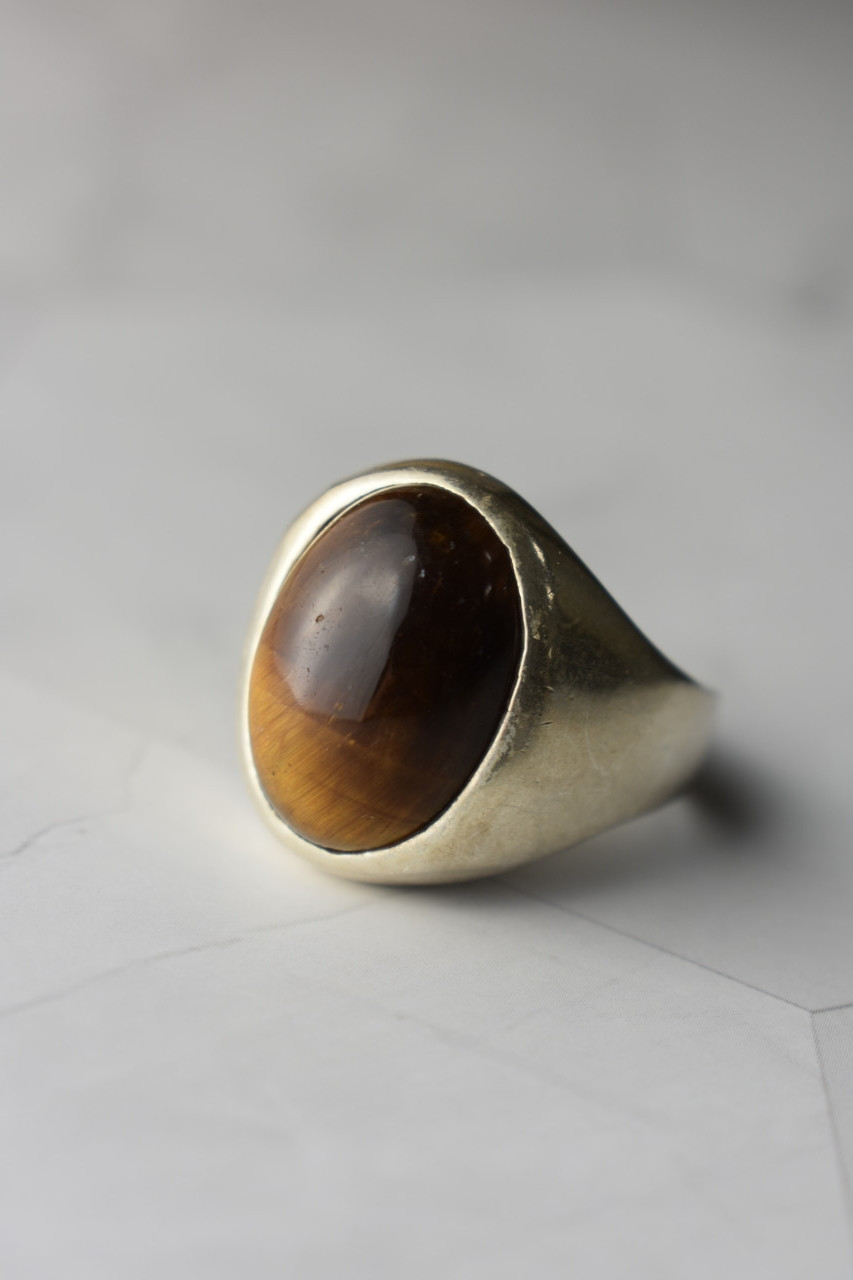 

Серебряное Кольцо С Камнем Тигровый Глаз Унисекс Sky Jewelry 999