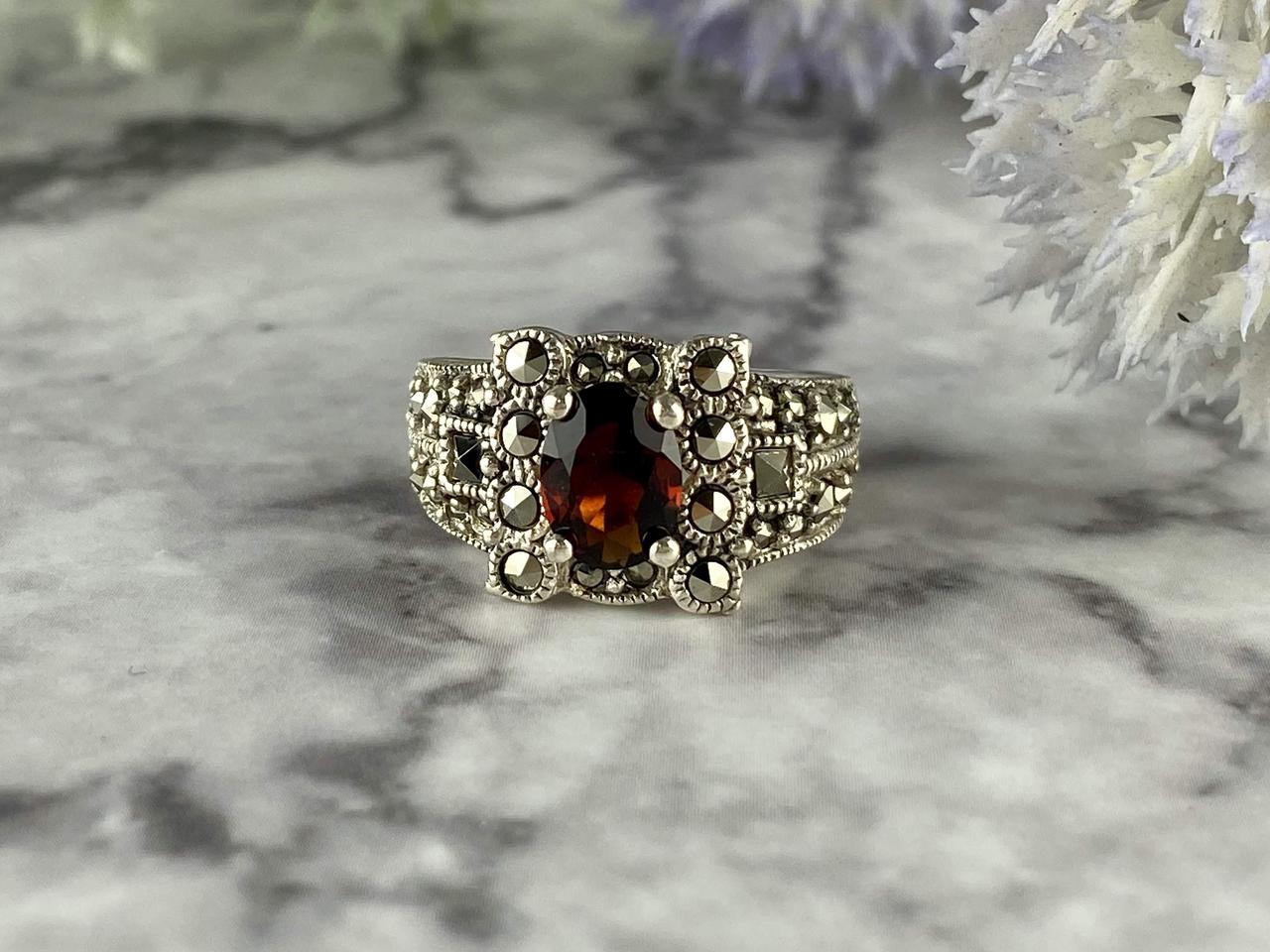 

Серебряное кольцо с Гранатом И Камнями Шпинель 765 Sky Jewelry 17