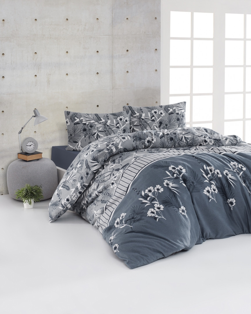 

Комплект теплого постельного белья евро Flannel от First Choice Burrell Lacivert 200х220 см (FLN-16)