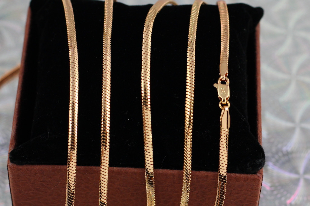 Цепь Xuping Jewelry снейк объемный 45 см 3 мм золотистая от продавца ...