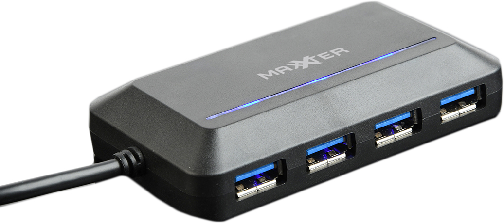 Хаб Maxxter USB 3.0 Type-С на 4 порта ACT-HUB3C-4P Black – фото ...