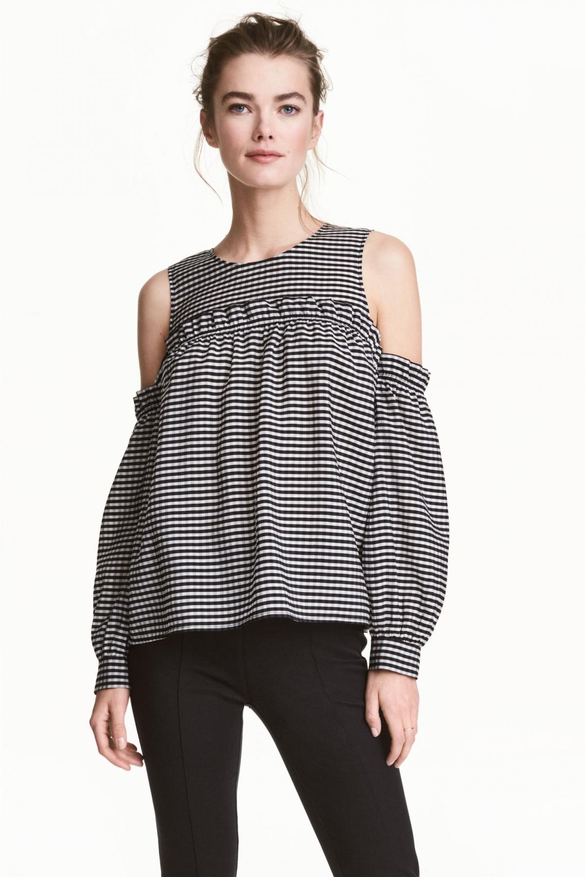

Блузка с открытыми плечами H&M eur  Черная (3715-0491654001, Блузка с открытыми плечами H&M eur 38 Черная (3715-0491654001)