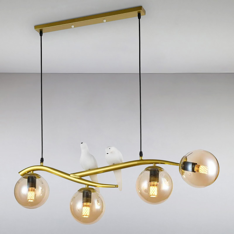 

Люстра подвесная Light House LS-15186-4 GD+BR золото