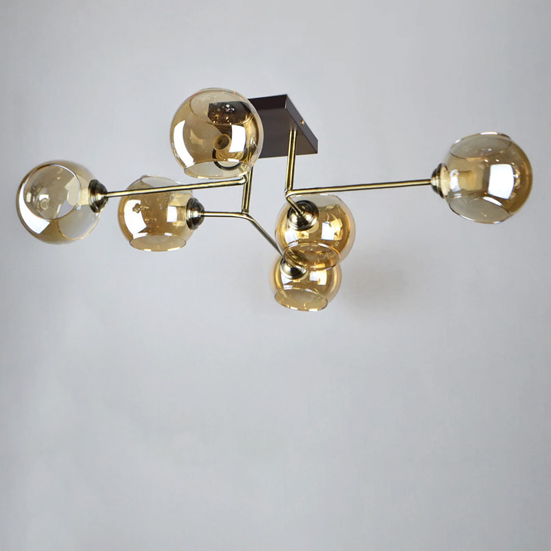 

Люстра потолочная Light House NM-15149/6 AB+BR+BR E14 CT коричневая