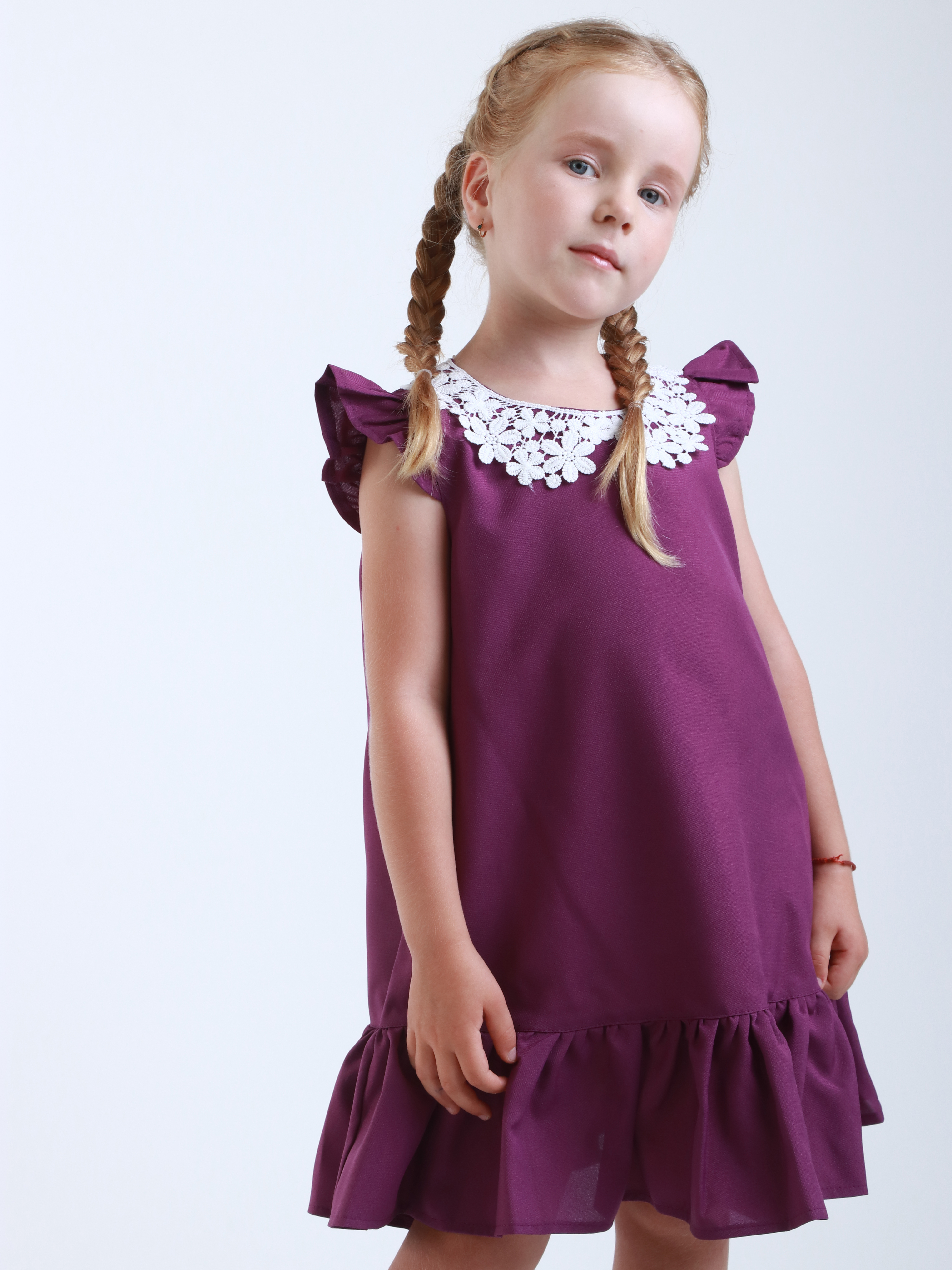 Акція на Дитяче літнє плаття для дівчинки Ласточка 19-3136 122 см Фіолетове від Rozetka