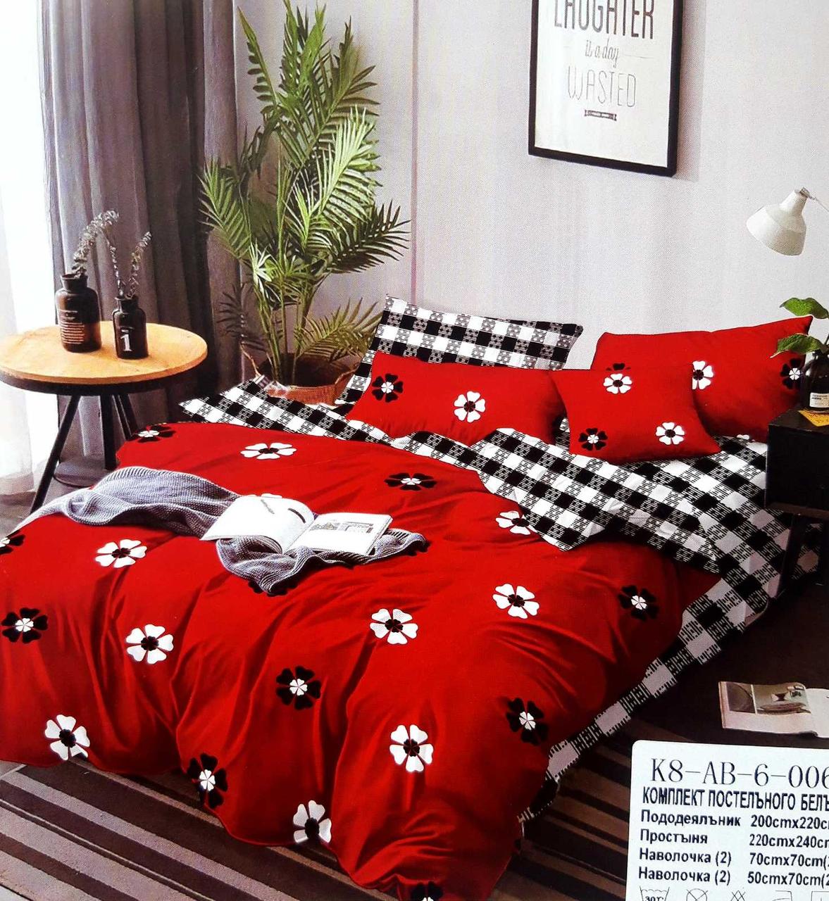 

Комплект постельного белья Donna Race Сатин К8-АВ-6-006 Red flowers 200*220
