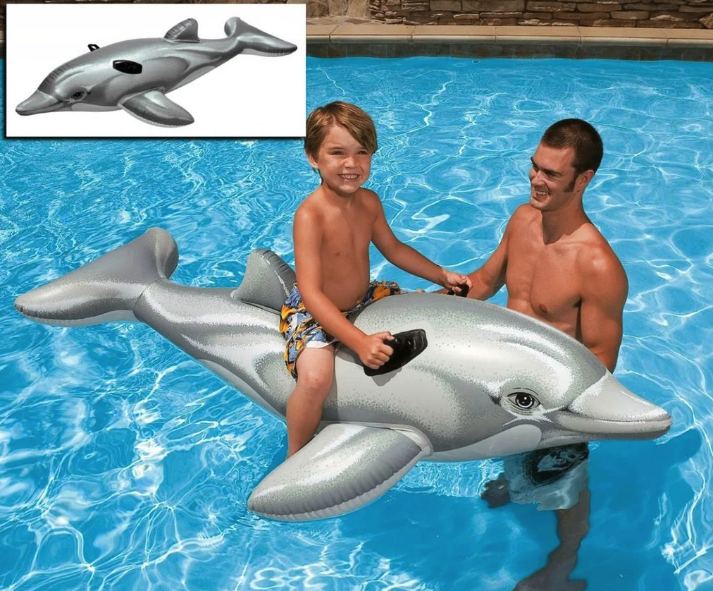 

Детский надувной плотик Intex 58535 Дельфин, 175 х 66 см.имеет удобную для сидения форму и 2 прочные ручки для держания