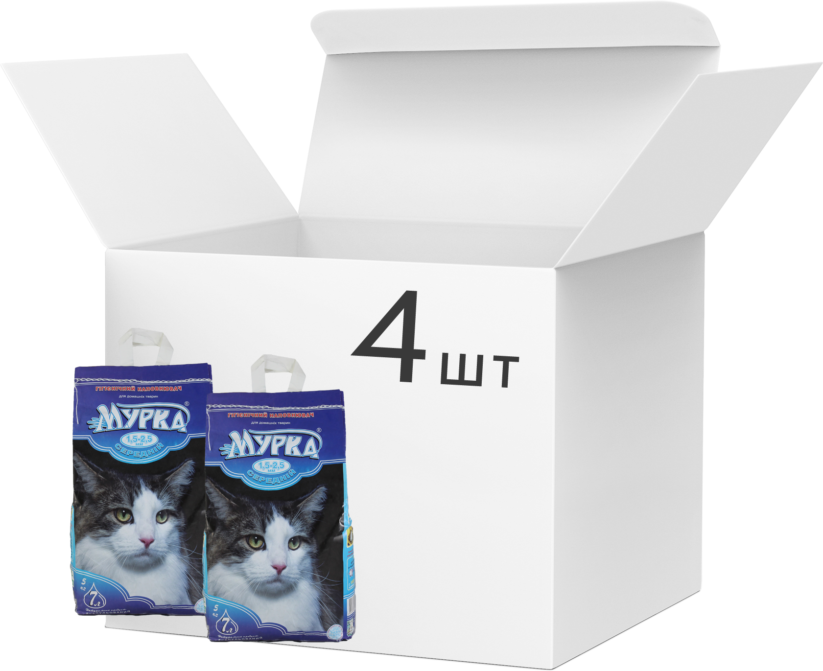 Акция на Упаковка наполнителя для кошачьего туалета Мурка средний Бентонитовый комкующий 5 кг х 4 шт (4820087660036) от Rozetka UA