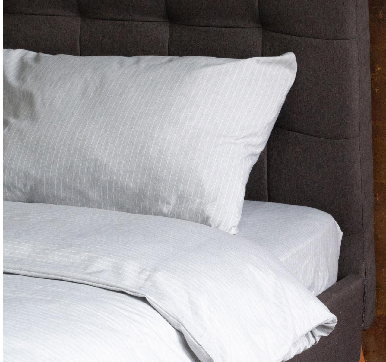 

Постельный комплект U-tek Hotel Collection Cotton Stripe Grey-White полуторный евро