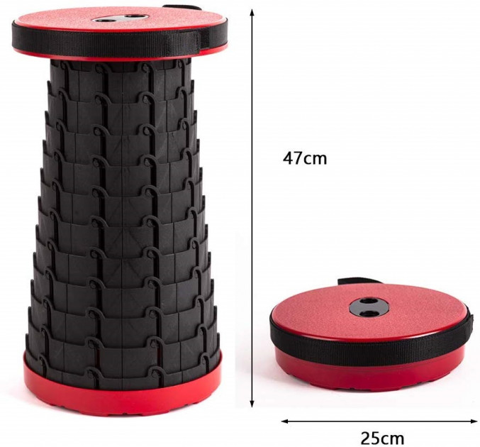 

Стул раскладной телескопический Telescopic stool черно-красный